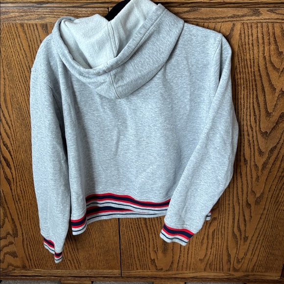 Champion Cropped Gray Hoodie with Red and Blue Accents - Picture 4 of 4